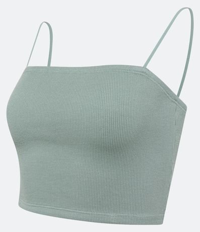 Blusa Cropped de Tirantes en Rib Texturizada 6