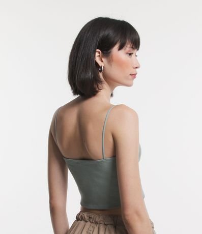Blusa Cropped de Tirantes en Rib Texturizada 3