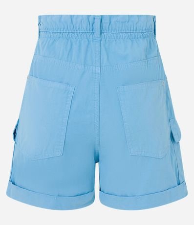 Short Baggy en Sarga con Bolsillo Cargo y Bajo Plegado 2