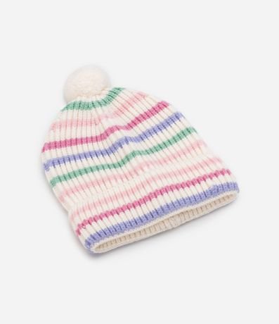 Gorro Infantil Listrado con Pompón