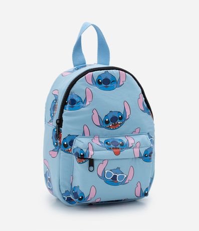 Mochila Infantil con Bolsillo Delantero y Estampa Stitch - Talle U