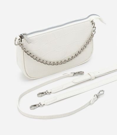 Bolso Baguette con Correa de Cadena y Textura Crocco 6