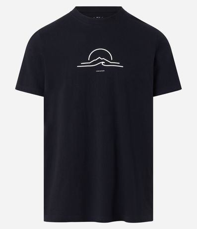 Remera Regular en Algodón con Estampa de Sol y Mar en Relieve 4