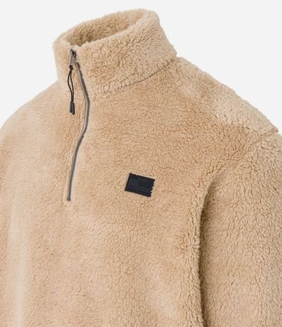 Buzo Peludo con Cremallera en el Cuello y Bolsillo Canguro 8