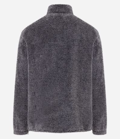 Buzo Peludo con Cremallera en el Cuello y Bolsillo Canguro 7