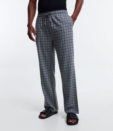 Pantalón de Pijama en Franela de Cuadros con Lazo 4