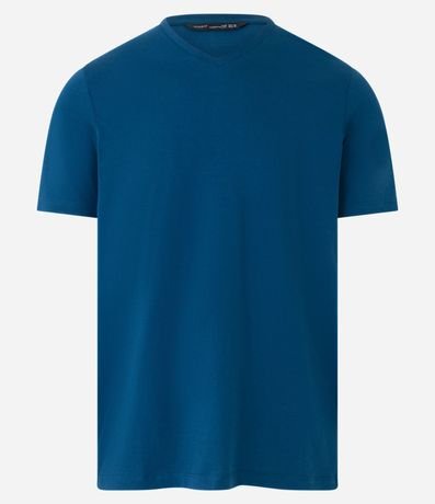 Remera Slim en Algodón Peruano con Cuello V 7