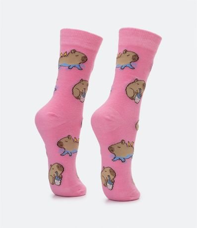 Media Caña Larga en Algodón con Estampa de Carpinchos 3