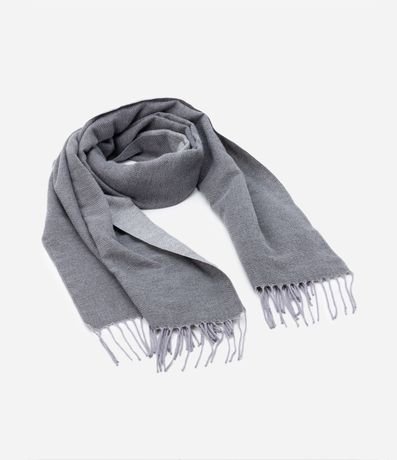 Bufanda Doble Faz en Punto del Acrílico con Franjas en las Puntas 2