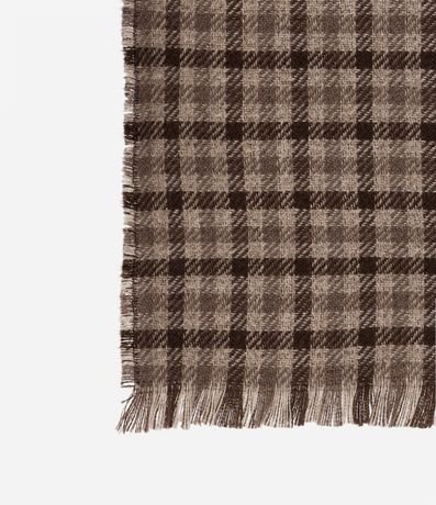 Bufanda Doble faz con Franjas y Estampa de Cuadros 3