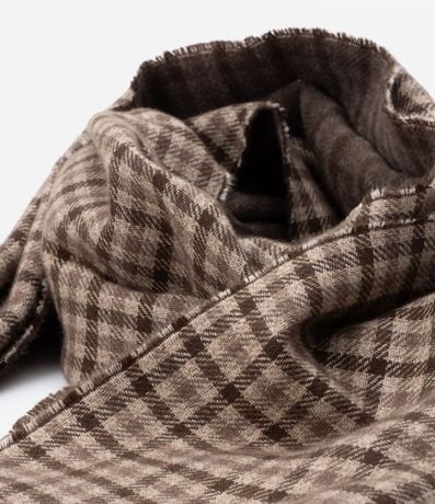 Bufanda Doble faz con Franjas y Estampa de Cuadros 5