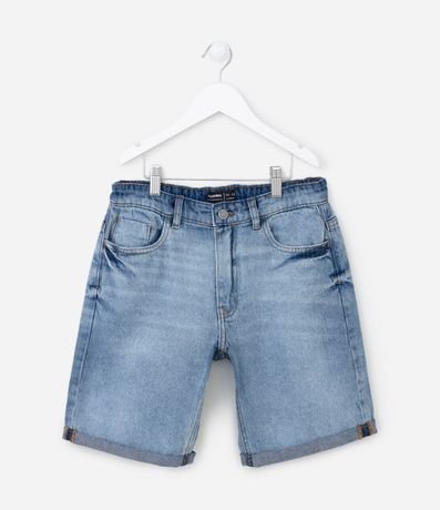 Bermuda Jeans Infantil con Bajo Plegado - Talle 5 a 14 años 1