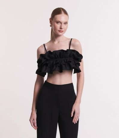 Top de Breteles en Tricolina con Volados 1