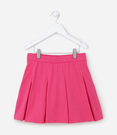 Short Pollera Infantil en Cotton con Pliegas - Talle 5 a 14 años