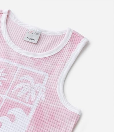 Musculosa Cropped Infantil Acanalada con Estampa Tropical - Talle 5 a 14 años 4