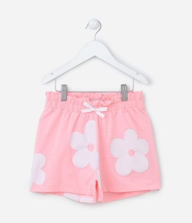 Short Clochard Infantil en Cotton Estampa Flores - Talle 5 a 14 años