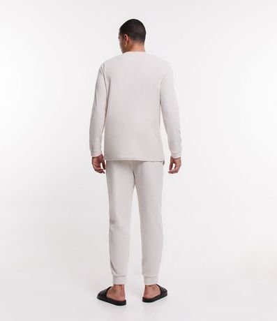 Pijama Largo en Fleece con Textura y Manga Larga 2