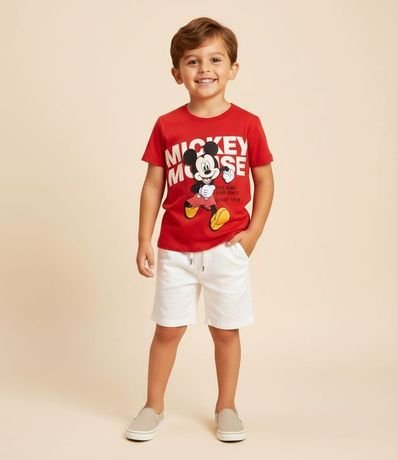 Remera Infantil en Media Malla con Estampa Mickey Mouse - Talle 1 a 5 años