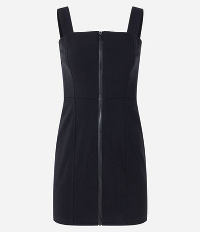 Vestido Corto en Bengalina con Cremallera Delantero