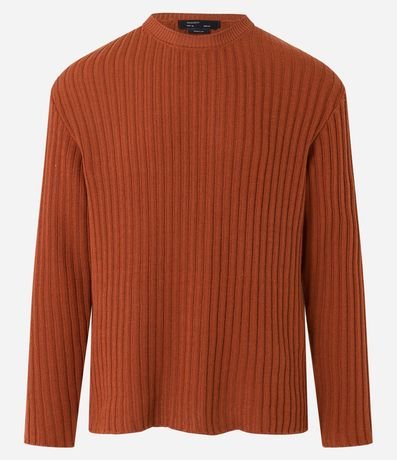 Suéter Slim en Punto Acanalado 8