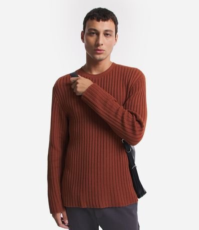 Suéter Slim en Punto Acanalado