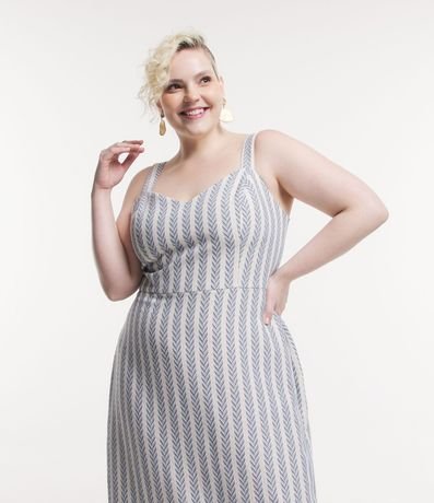 Vestido Midi en Tweed con Estampa Geométrica Curve & Plus Size 3