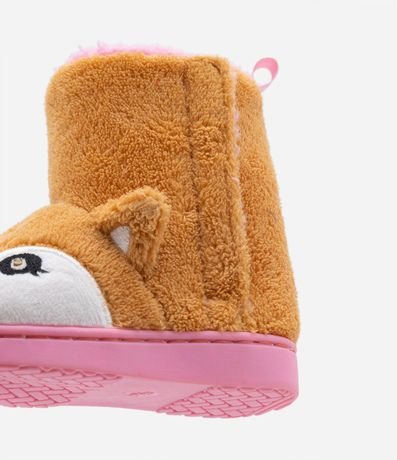 Pantufla Bota Infantil en Fleece con Bordado Zorro con Luz - Talle 19/20 al 27/28 4