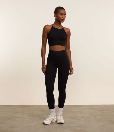 Pantalón Legging Deportiva con Textura Acanalada y sin Costura