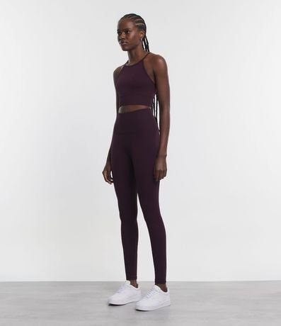 Pantalón Legging Deportiva con Textura Acanalada y sin Costura 1