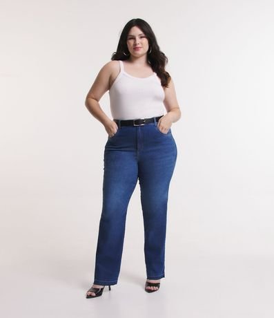 Pantalón Recto en Jeans con Elastano Curve & Plus Size