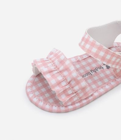 Sandalia Infantil con Estampado de Cuadros y Volados - Talle 0 a 18 meses 4