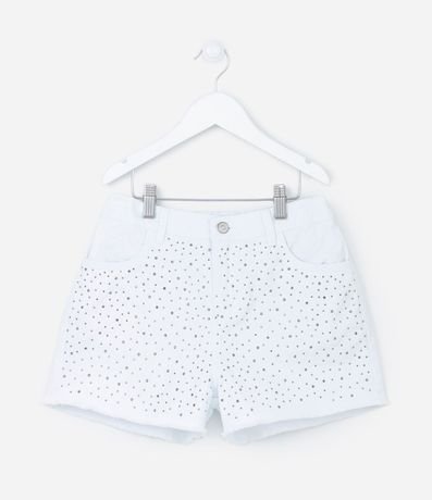Short Cintura Alta Infantil con Strass - Talle 5 a 14 años