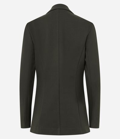 Blazer Slim Alargado en Punto Roma con Bolsillos Embutidos 14