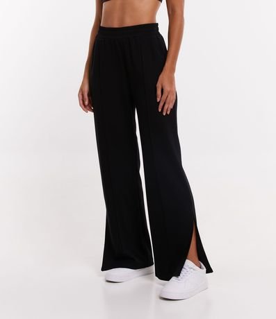 Pantalón Recto Deportiva en Media Malla con Fenda Lateral 2