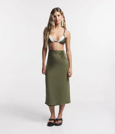 Salida de Playa Pollera en Poliamida con Cordones para Diferentes Lazos