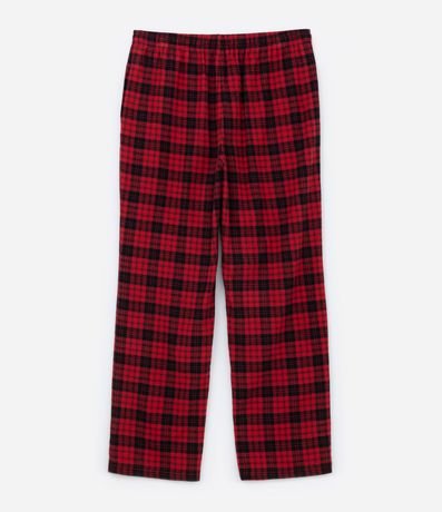 Pantalón de Pijama en Franela de Cuadros con Cordón en la Cintura 2