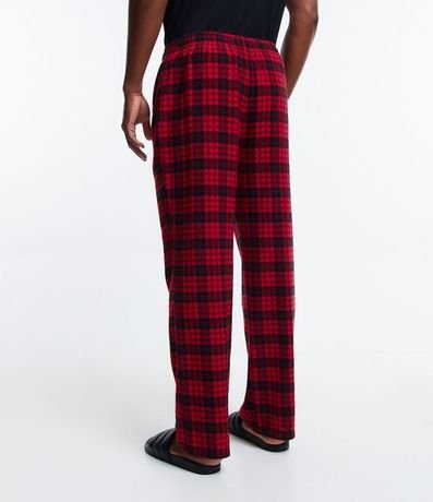 Pantalón de Pijama en Franela de Cuadros con Cordón en la Cintura 5