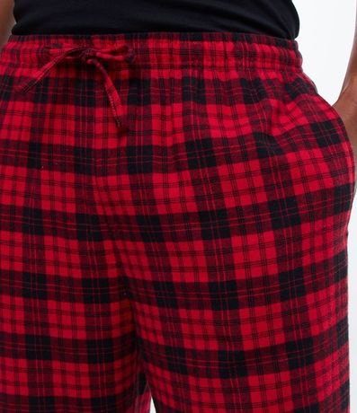 Pantalón de Pijama en Franela de Cuadros con Cordón en la Cintura 6