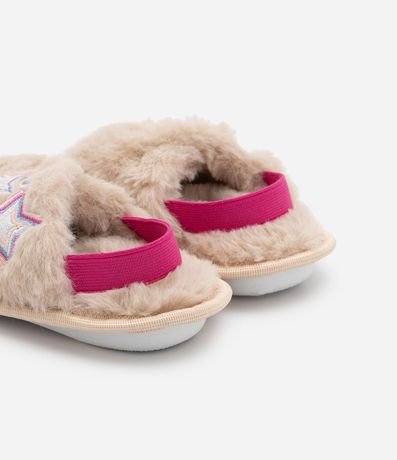 Pantufla Ojota Infantil en Fleece con Elástico y Bordado en Estrella - Talle 19 al 28 2