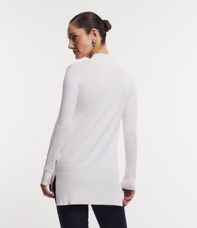 Suéter de Punto Texturizado con Cuello Alto y Botones en el Puño 3