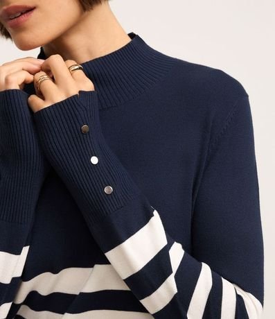 Blusa Alargada con Punto Diferenciado y Estampado Rayado 3