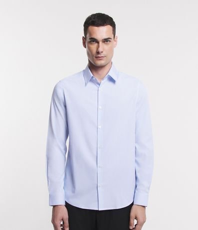 Camisa con Fibra de Bambú Maquinetada con Rayas