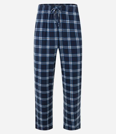 Pijama Largo con Bolsillo en el Pecho y Pantalón Estampado de Cuadros 9