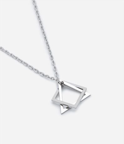 Collar en Acero Inoxidable con Colgantes Geométricos Entrelazados 2