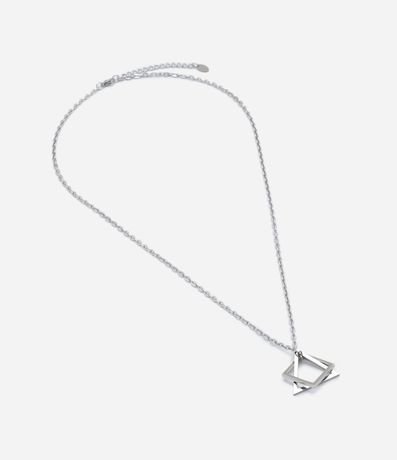 Collar en Acero Inoxidable con Colgantes Geométricos Entrelazados 3