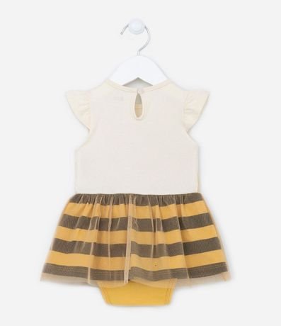 Vestido Body Infantil Estampa Abeja con Vincha para el Pelo - Talle 0 a 18 meses 2