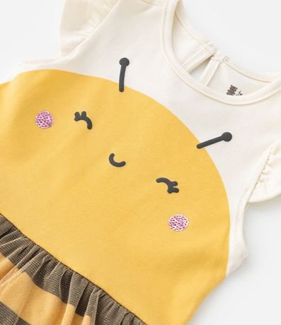 Vestido Body Infantil Estampa Abeja con Vincha para el Pelo - Talle 0 a 18 meses 7