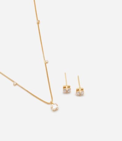 Conjunto de Collar y Caravana con Colgante de Punto de Luz