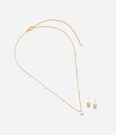 Conjunto de Collar y Caravana con Colgante de Punto de Luz 2