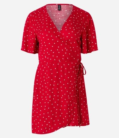 Enterito en Viscosa con Transpasse y Estampa de Lunares